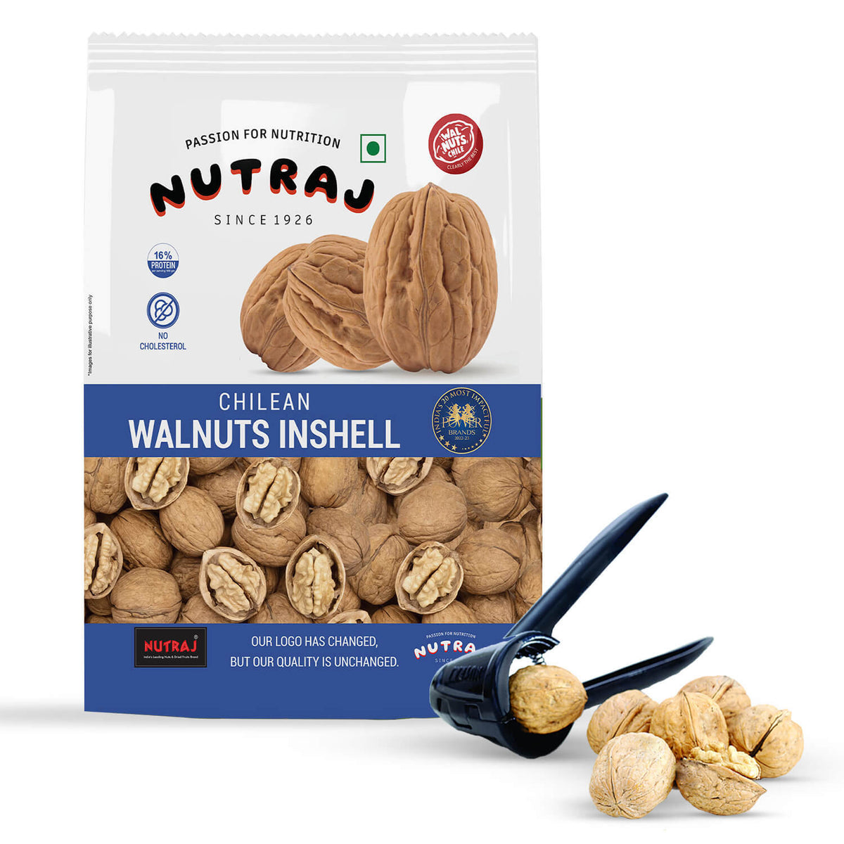 Nutraj Chilean Walnut Inshell 500g with Nut Cracker