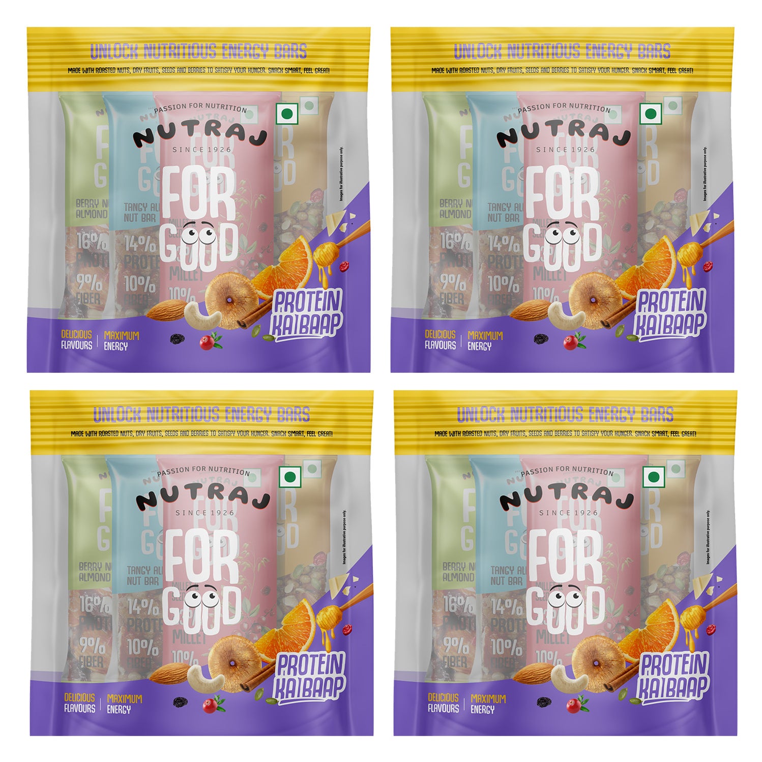 Nutraj For Good Daily Nutrition Protein Energy Nut Bar 100g (25g x 4 B