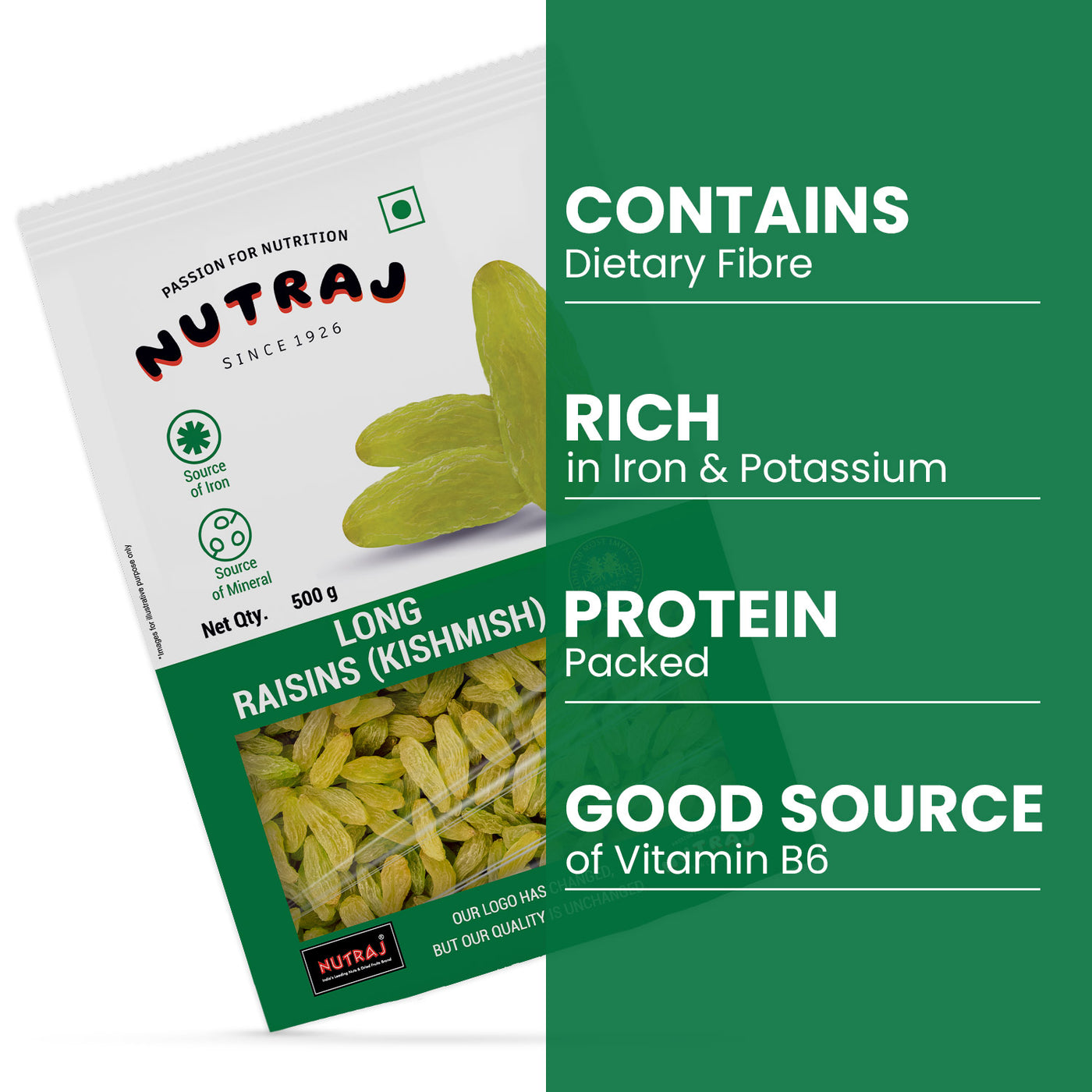 Buy Nutraj Long Raisin 500gm Online at Best Price - Kismis/Kishmish