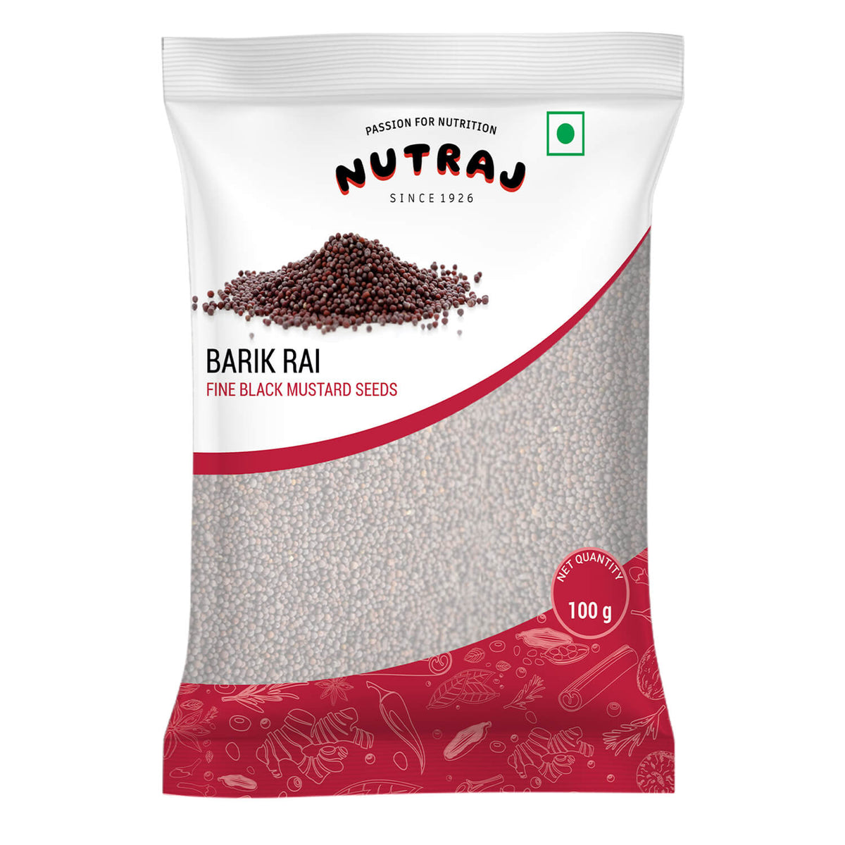 Barik Rai Moti Rai Nutraj Small Black Mustard Seeds (Barik Rai) 100gm